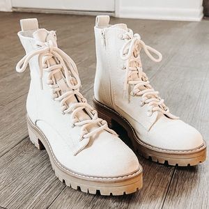 Women’s tan combat boots